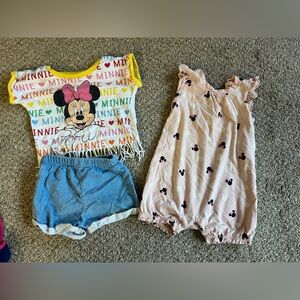 mini mouse girls bundle lot of 2 outfits 12-18 months